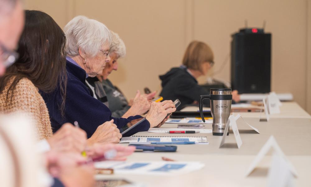 A row of participants in Coffee and Connect