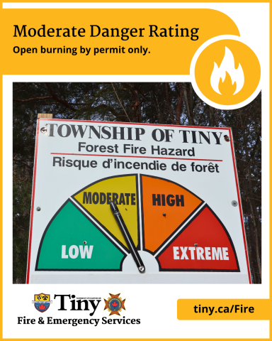 Moderate Danger Rating image for the Township of Tiny Forest Fire Hazard