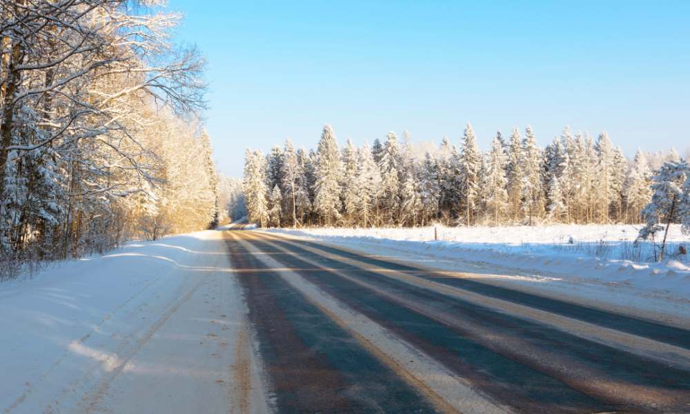 significant weather event lifted with an image of a clear rural road