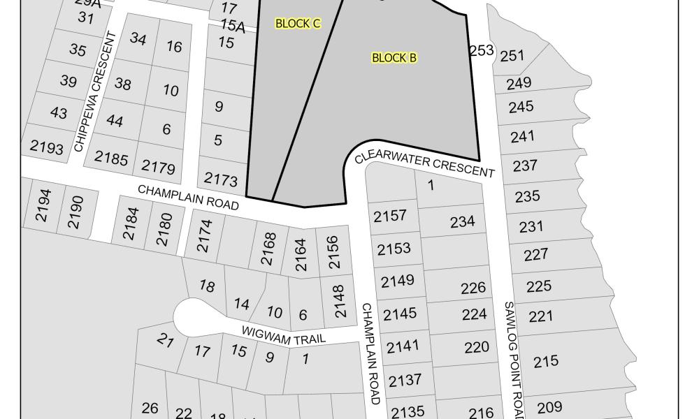 map showing block's b and c on plan 1371