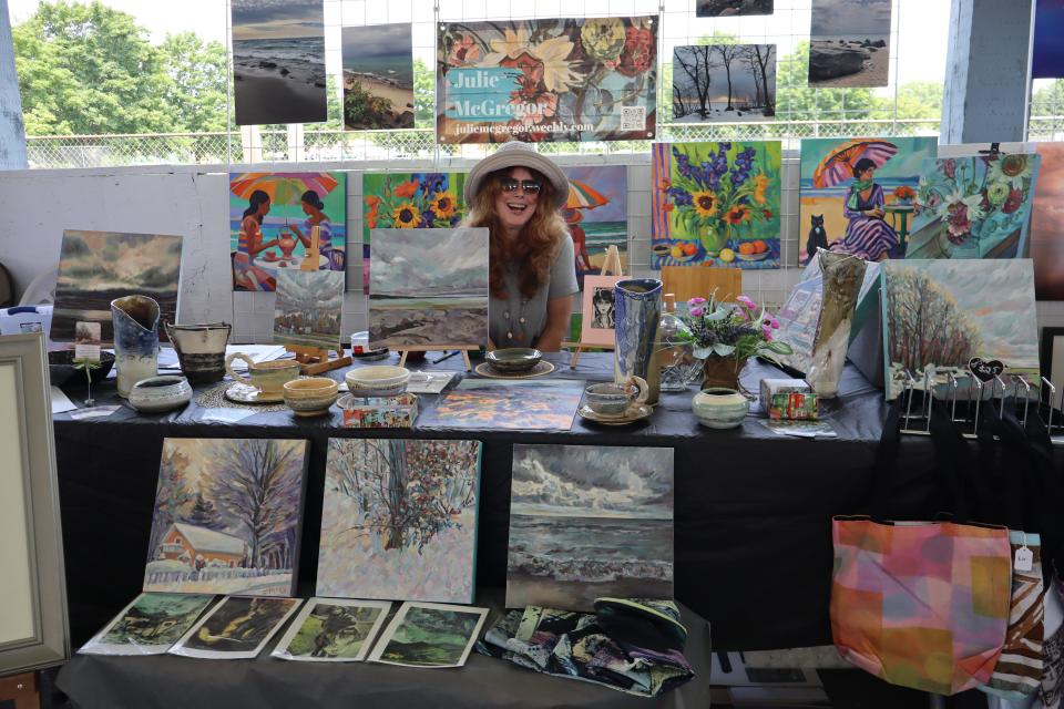 Woman in the Julie McGregor art booth