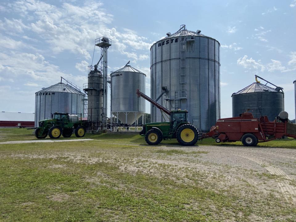 farm storage silos and various equipment