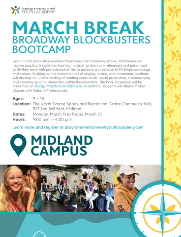 March Break Broadway Blockbusters Bootcamp poster